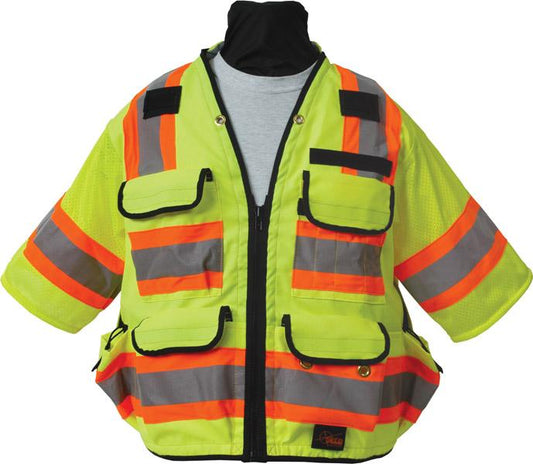 Safety Apparel - Safety Utility Vest ANSI/ISEA Class 3 - Flo Yellow