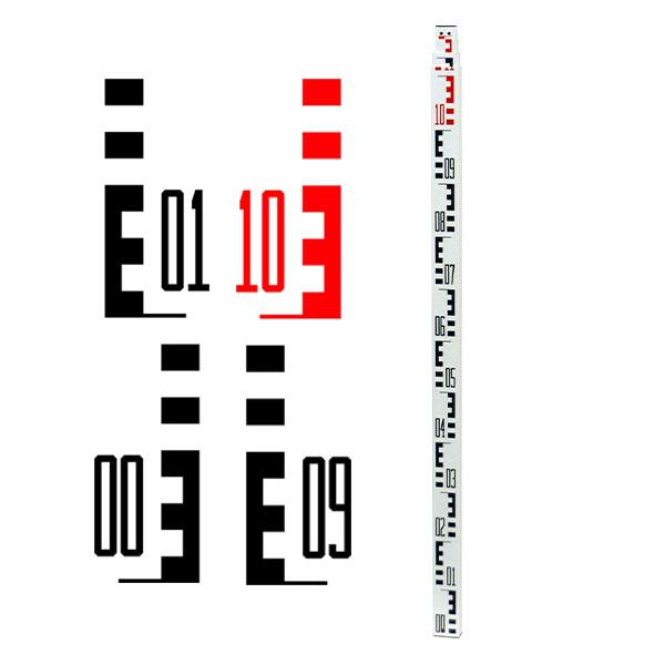 Rod Levels - Fiberglass 4 M Rectangular Series (CR) — “E” Metric Grad