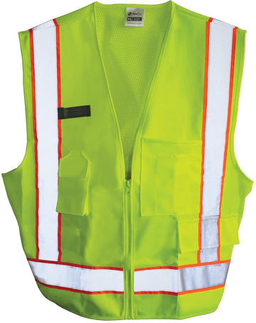 Safety Apparel - Construction Safety Vest, HI VIZ – Lime, Class 2