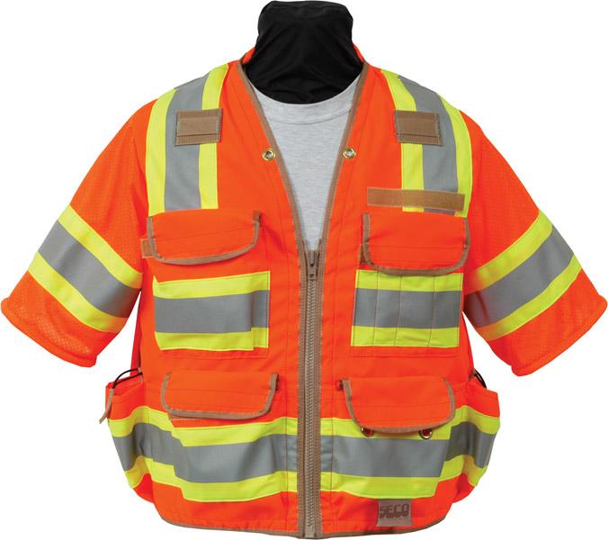 Safety Apparel - Safety Utility Vest ANSI/ISEA Class 3 - Flo Orange