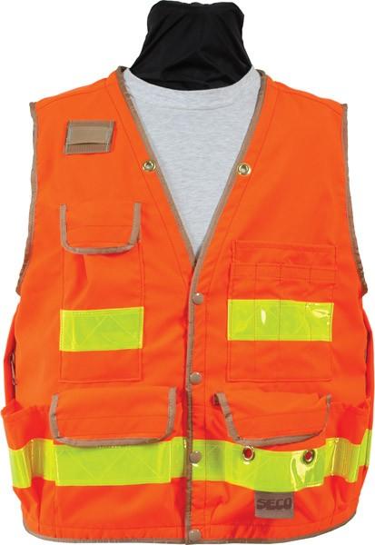 Safety Apparel - Survey SUV ANSI2010 Class 2 Vest - Flo Orange