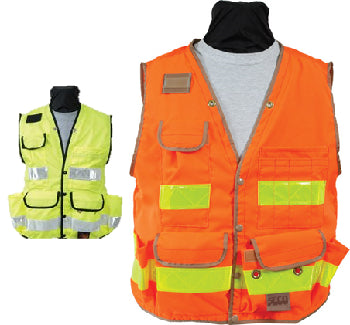 Safety Apparel - Survey SUV Vest ANSI2010 Class 2 - Flo Orange