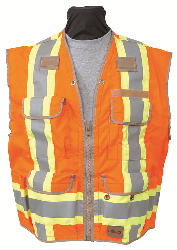 Safety Apparel - Survey Vest Dual STD Class 2 - Flo Orange