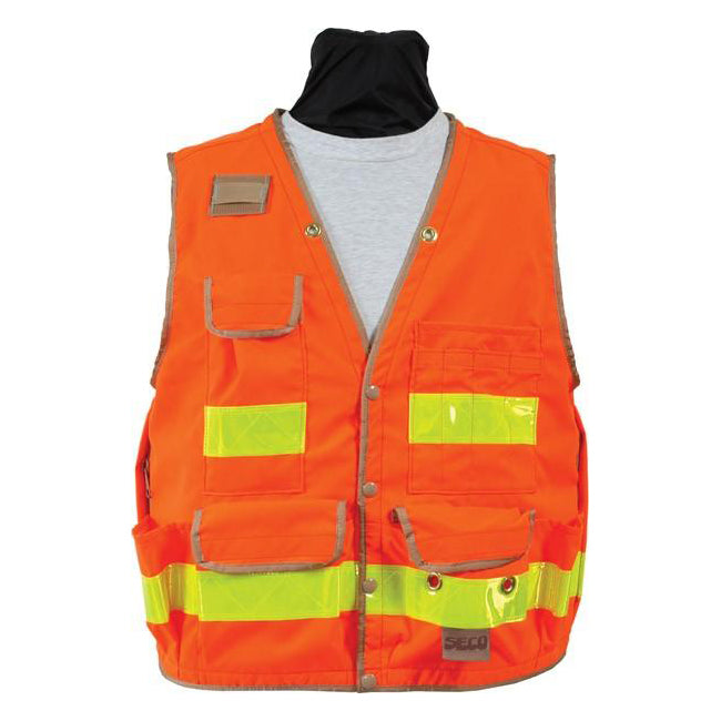 Seco Survey SUV ANSI2010 Class 2 Vest - Flo Orange