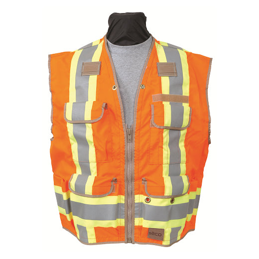 Seco Survey Vest Dual STD Class 2 - Flo Orange